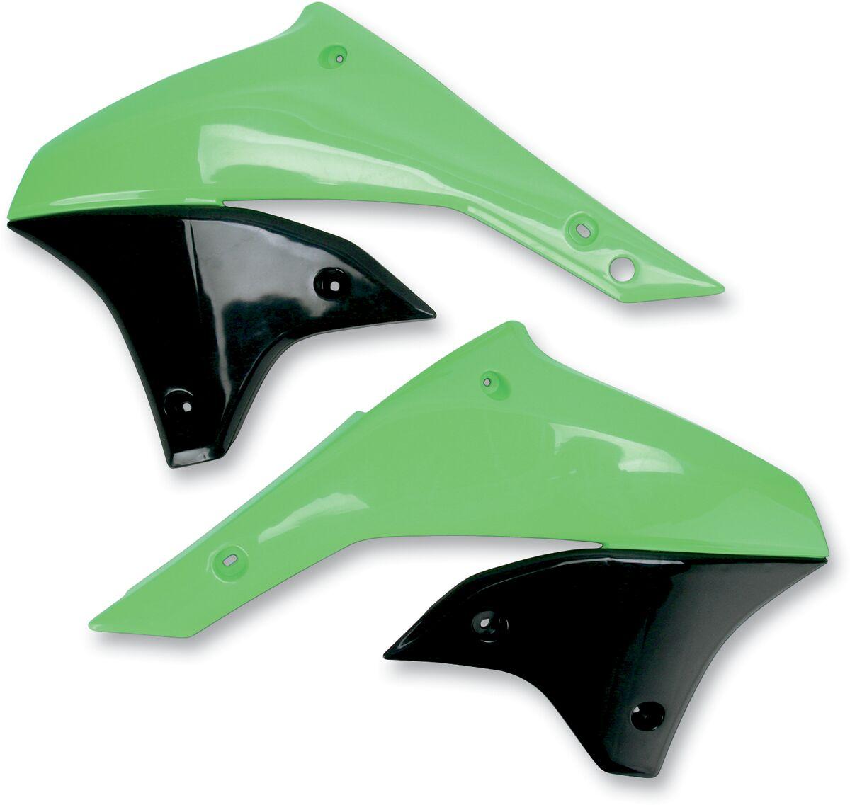 KA03789#026 - UFO Radiator Scoops - Kawasaki KLX450 2008-18 - Green