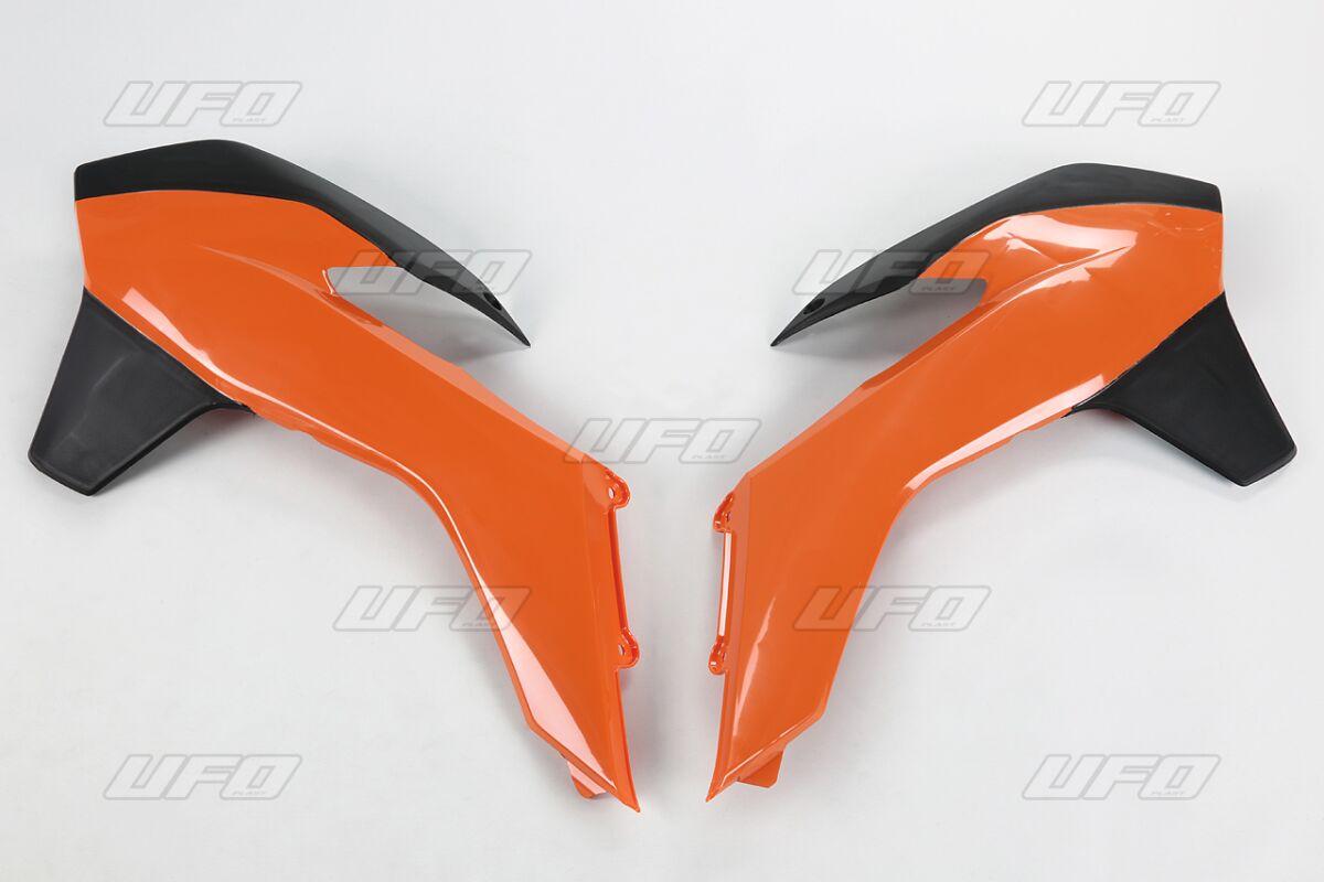 KT04052#999 - UFO Radiator Scoops - KTM EXC 2014-16 - Black/Orange
