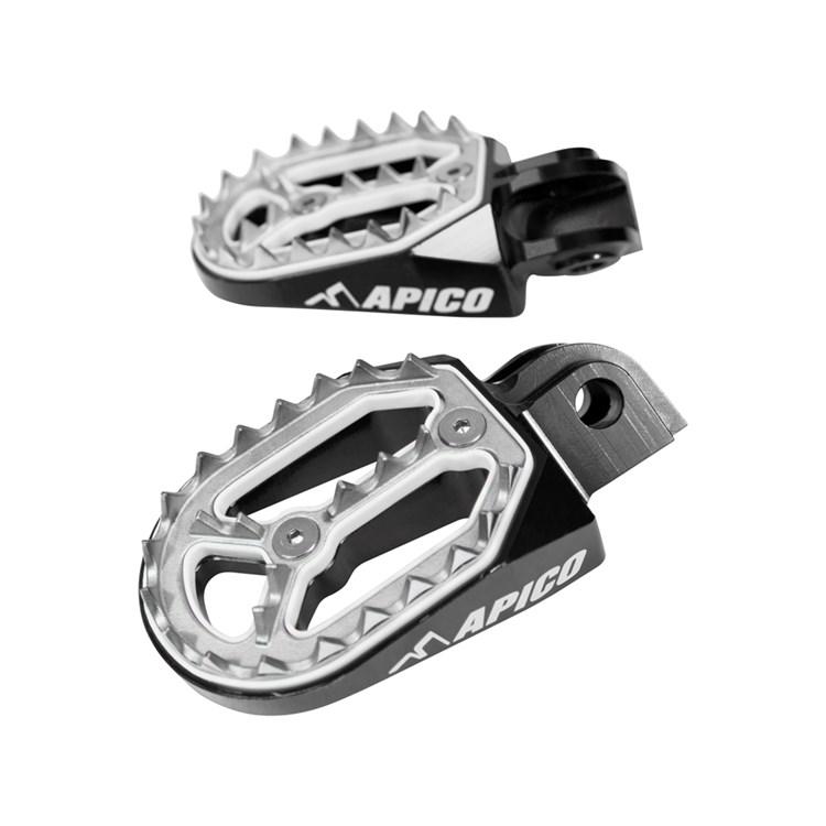 Apico Black Pro-Bite Foot Pegs - Suzuki Rmz250 2010-23, Rmz450 2012-23