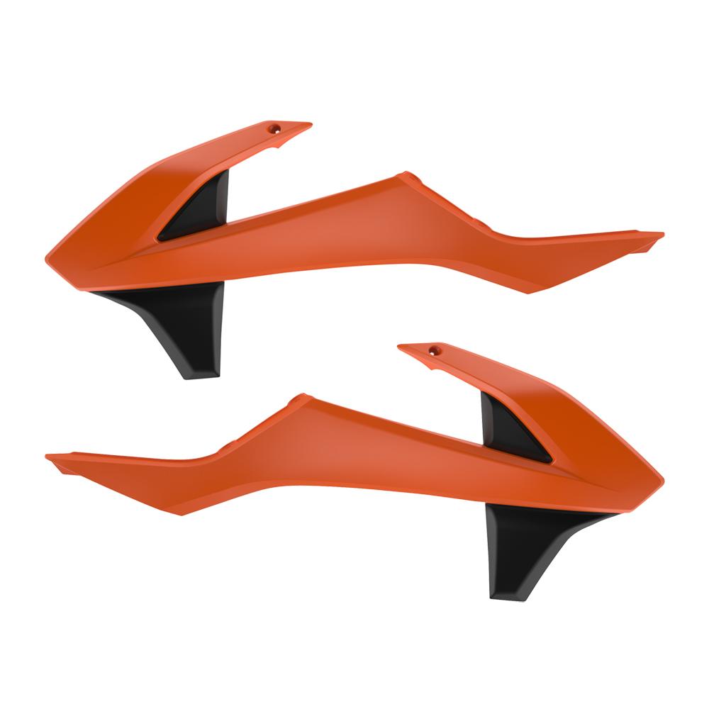 Polisport Black/Orange Radiator Scoops - Ktm Sx/Sxf/Xc-F 2016-18, Exc/Exc-F 2017-18