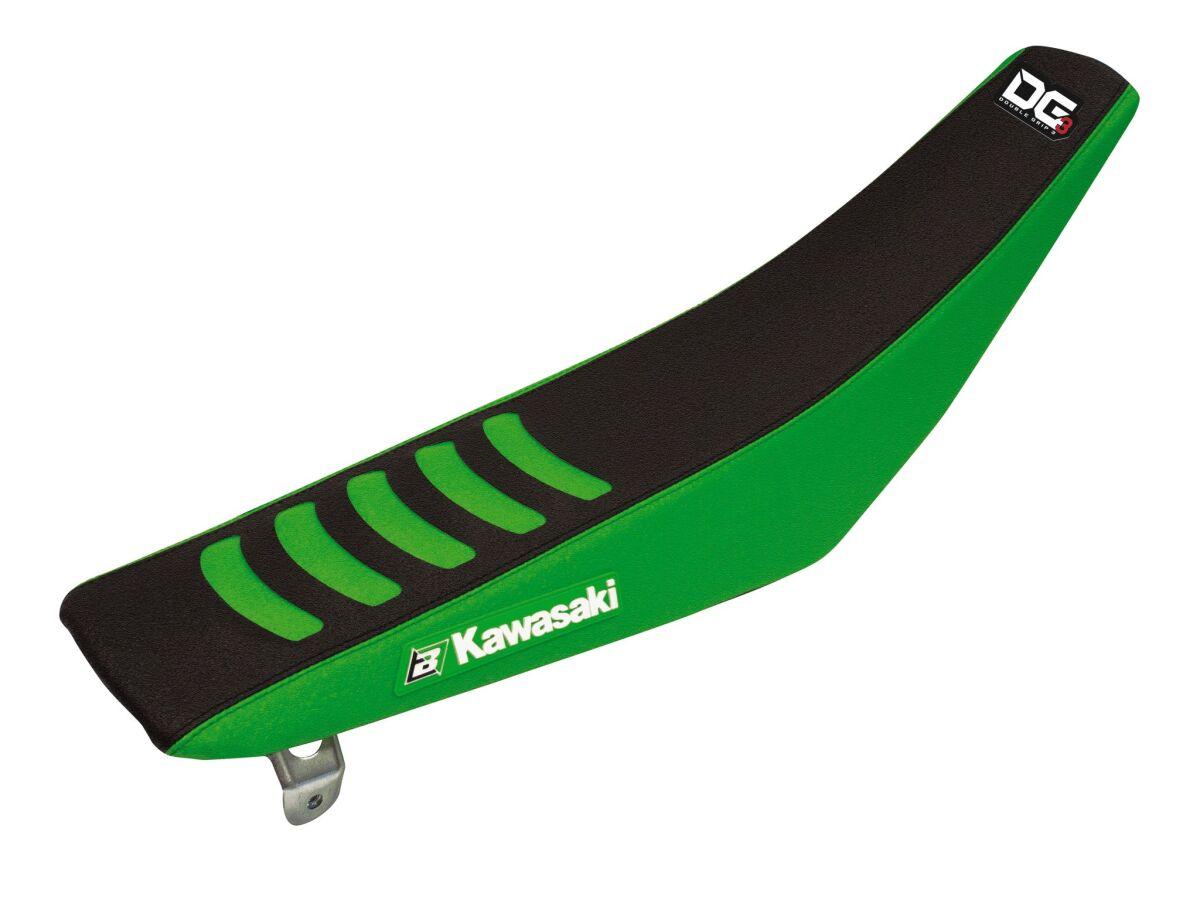 1427H - Blackbird Double Grip 3 Seat Cover - Kawasaki KXF 250/450 2006-08 - Green/Black