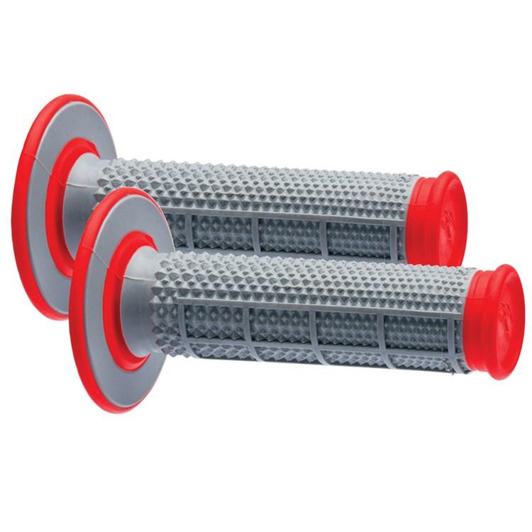 Renthal Grey/Red G163 Mx Dual Compound Tape 1/2 Waffle Grips