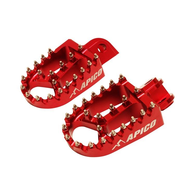 Apico Red Xtreme Foot Pegs - Honda Cr 125/250 2002-07, Crf150 2007-24, Crf250r 2004-24, Crf450r 2002-24