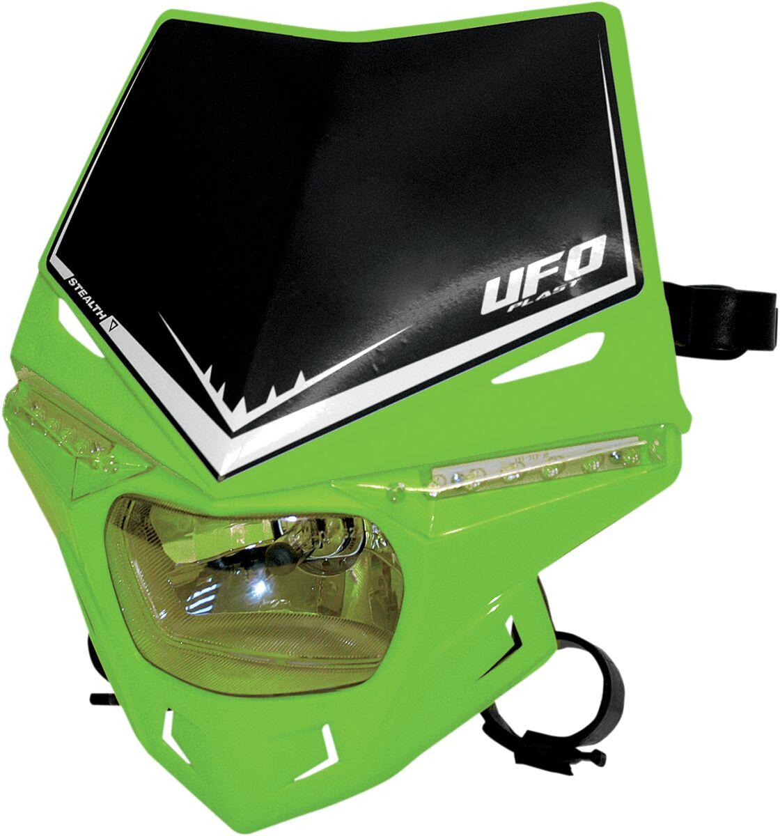 PF01715#026 - UFO Stealth 12V Headlight With LED Side Lights - Green