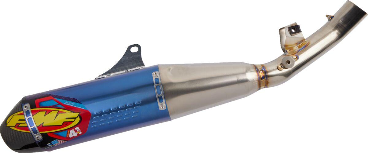 041611 - FMF 4.1 RCT Slip-On Blue Titanium Silencer For Honda CRF250R & CRF250RX 2022-23