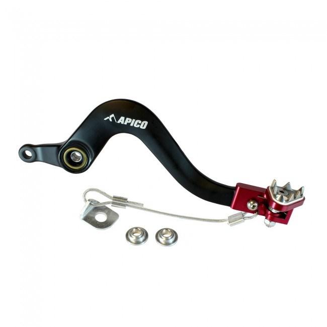 Apico Black/Red Forged Brake Pedal - Gas Gas Enduro Ec 125/250 2014-17, Ec300 2012-17, Ec250f 2011-17,Ec300f 2014-17