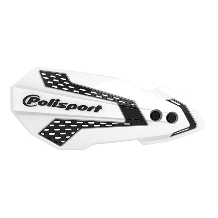 Polisport White/Black Mx Flo Handguards & Mount Kit - Honda Crf250r 2004-23, Crf450r 2009-20