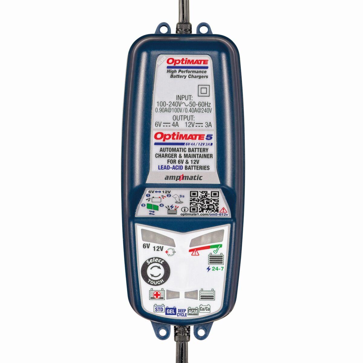 TM320 - TecMate Optimate 5 6V/12V Battery Charger & Maintainer
