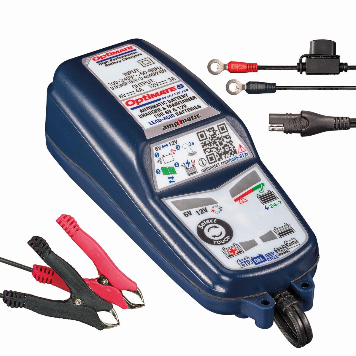 TM320 - TecMate Optimate 5 6V/12V Battery Charger & Maintainer