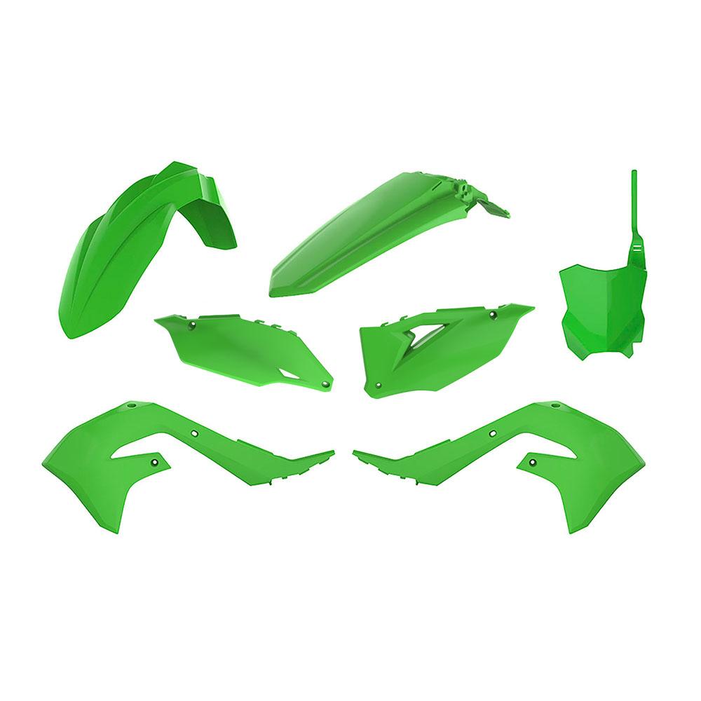 Polisport Green Plastics Kit - Kawasaki Kxf250 2021-24, Kxf450 2019-23 - Oem '20 (Green)