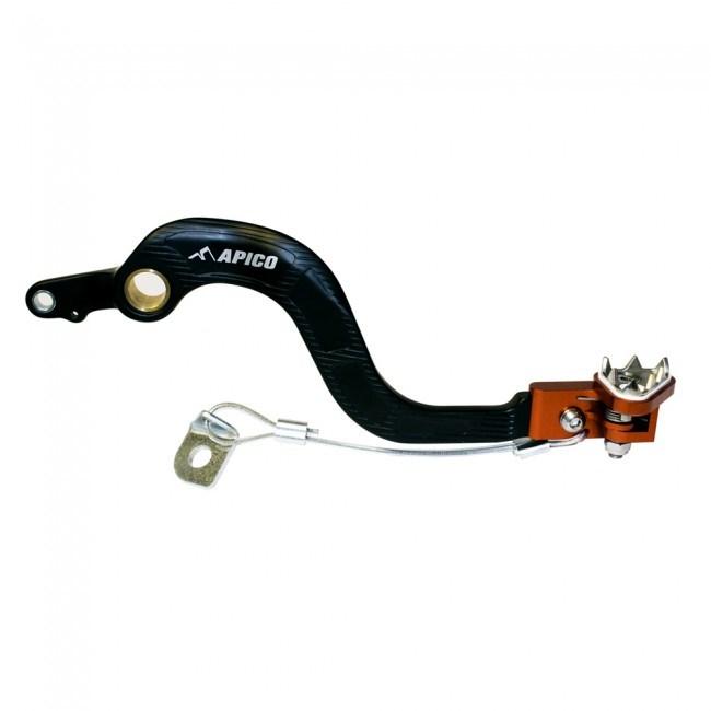 Apico Black/Orange Forged Brake Pedal - Ktm Sx/Sxf 2003-06, Exc/Exc-F 2004-07