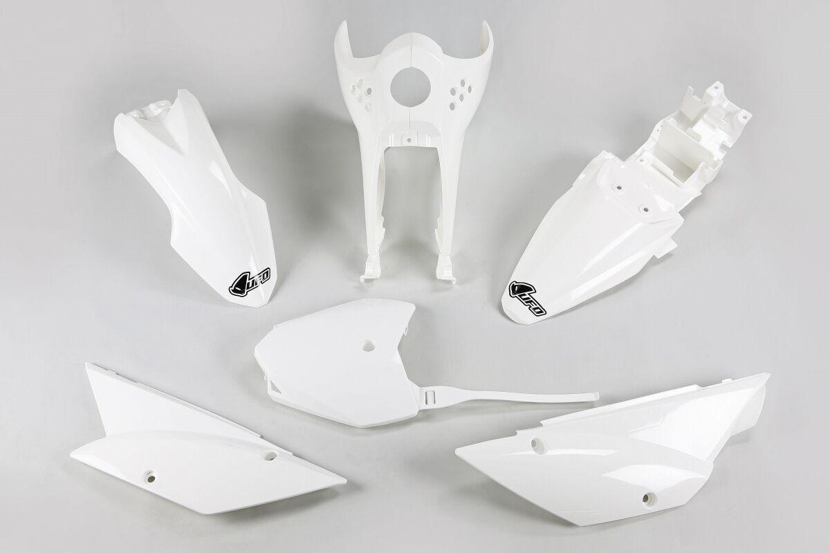 Ufo White Ka37003@047 - Full Plastics Kit - Kawasaki Klx110 2010-16