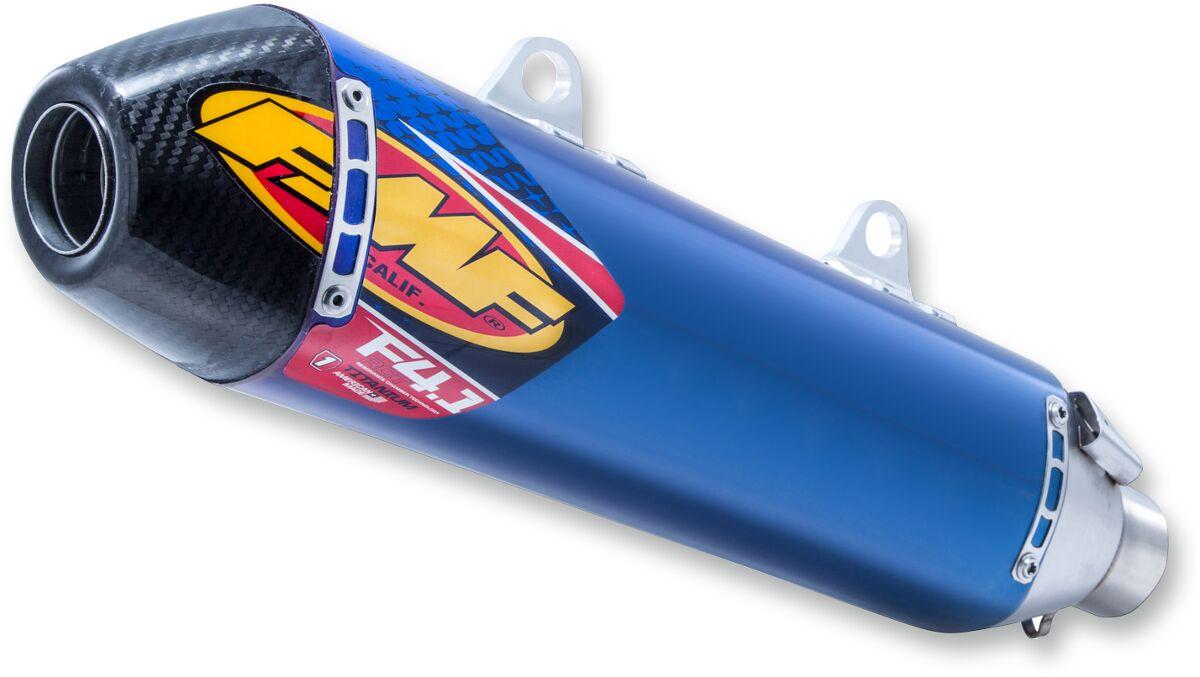 045586 - FMF Factory 4.1 RCT Slip-On Titanium/ Carbon Silencer For Blue For Husqvarna FC250/350/450 2017-18, FE250/350/501 2017, KTM EXC-F 250/350/450/500 2017-18