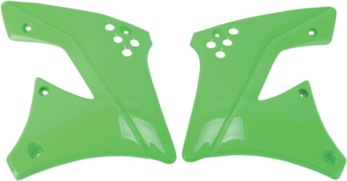 KA04703#026 - UFO Radiator Scoops - Kawasaki KXF250 2009 & 2012 - Green