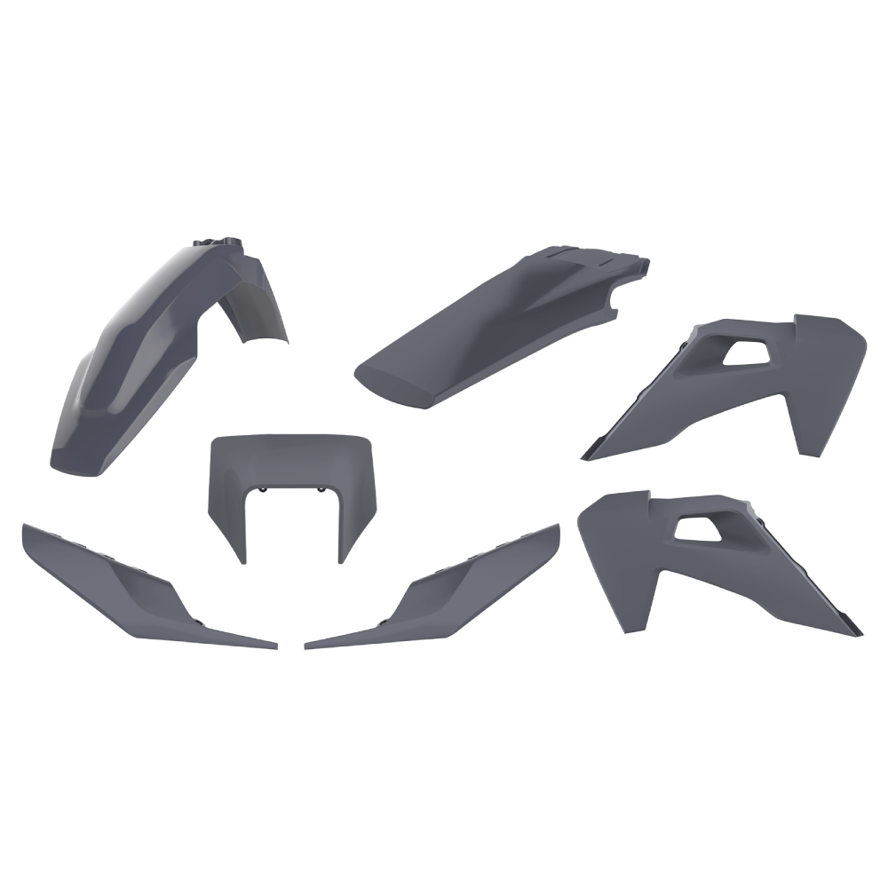 Polisport Grey Enduro Plastics Kit - Husqvarna Te 150/250/300 & Fe250/350/450/501 2020-22 - Nardo
