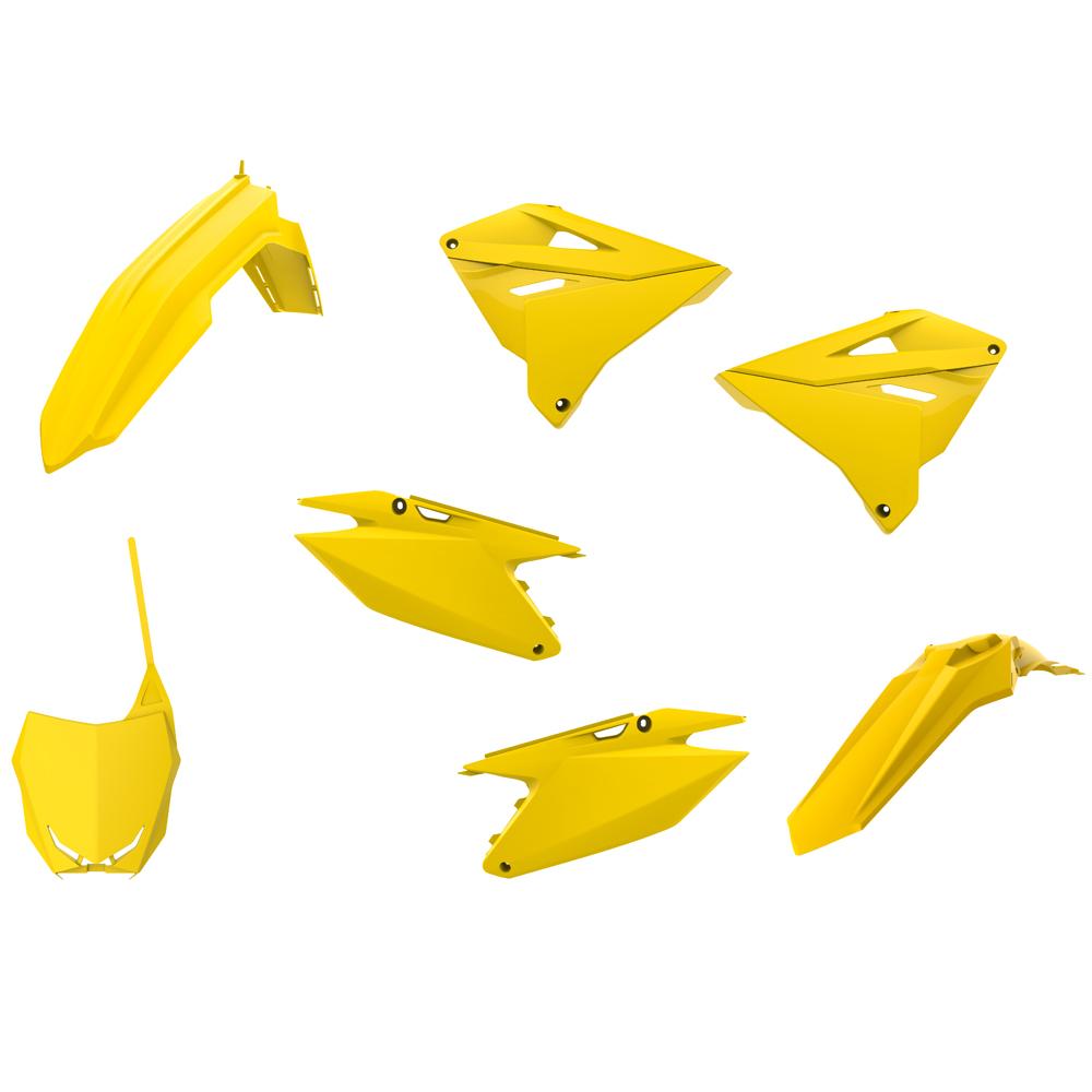 Polisport Yellow Full Plastics Kit - Suzuki Rm 125/250 2001-18 Restyle To 2019 Style