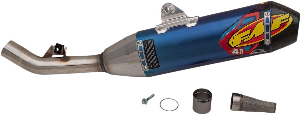 041587 - FMF Factory 4.1 Titanium Blue Slip-On Exhaust Silencer For Honda CRF450X 2019-21 (US Models)