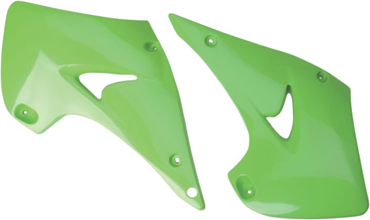 KA03738#026 - UFO Radiator Scoops - Kawasaki KX 125/250 2003-08 - Green