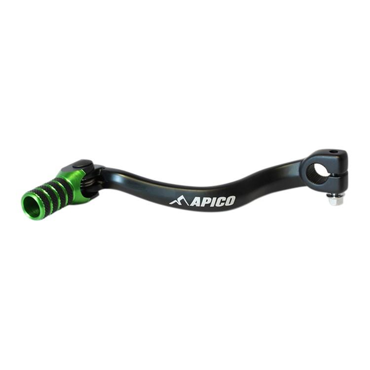 Apico Black/Green Elite Gear Pedal - Kawasaki Kx65 2000-22, Suzuki Rm65 2003-05