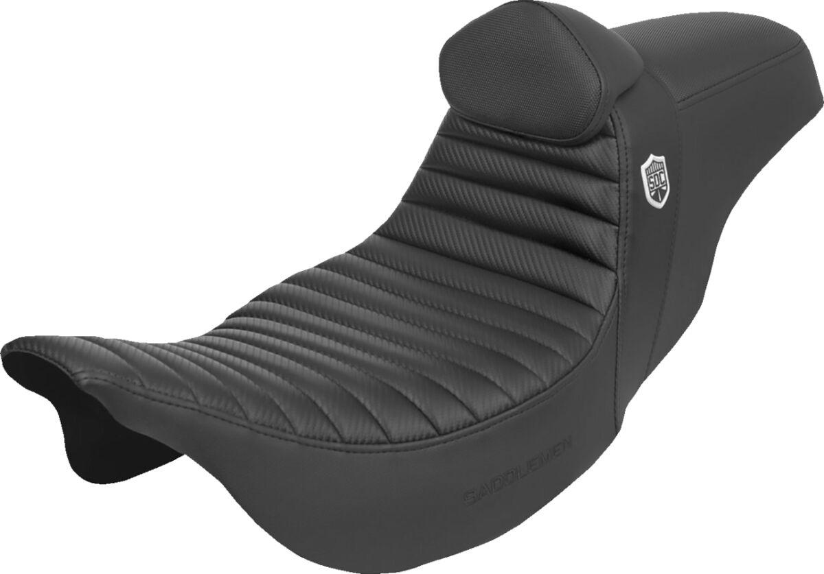 SC80807TB - Saddlemen Pro Series SDC Performance Grip Seat With Backrest For Harley Davidson FLH 1868 2021 - Black