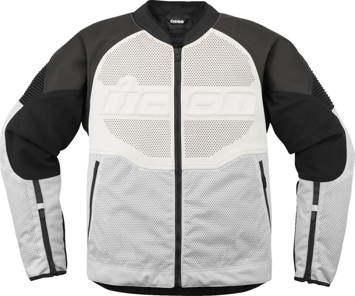 2810-4119 - Icon Overlord3 Leather Jacket Medium - Black/White
