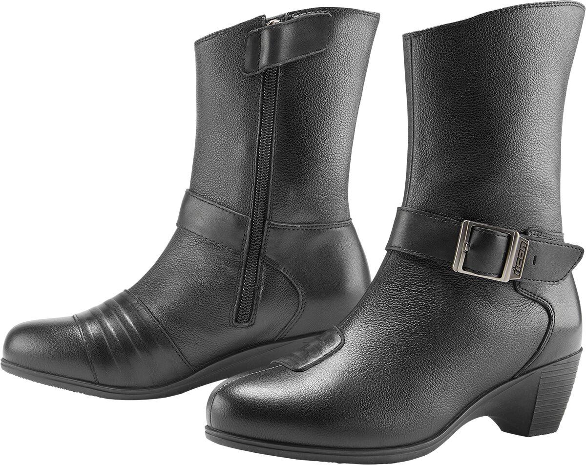 3403-1189 - Icon Womens Tuscadero Boots Adult 5 - Black