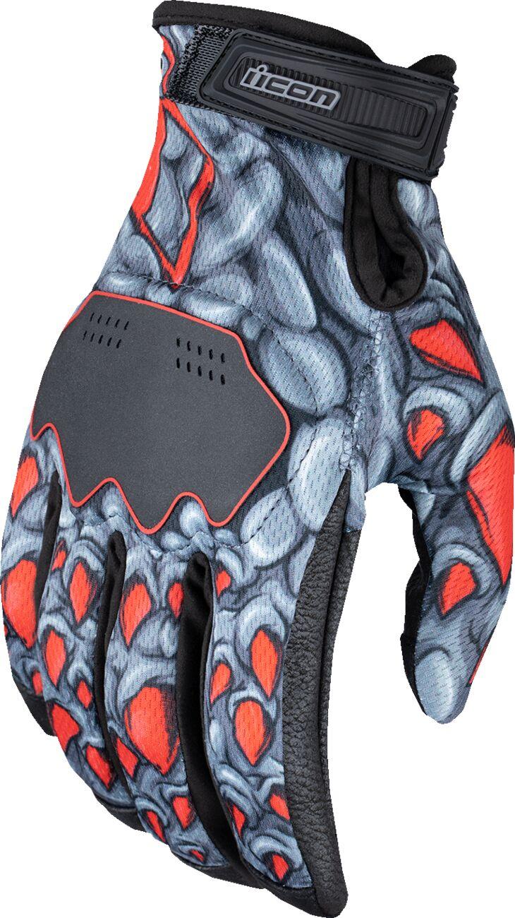3301-4731 - Icon Hooligan Kryola Kreep Gloves X-Large - Black/Grey/Red
