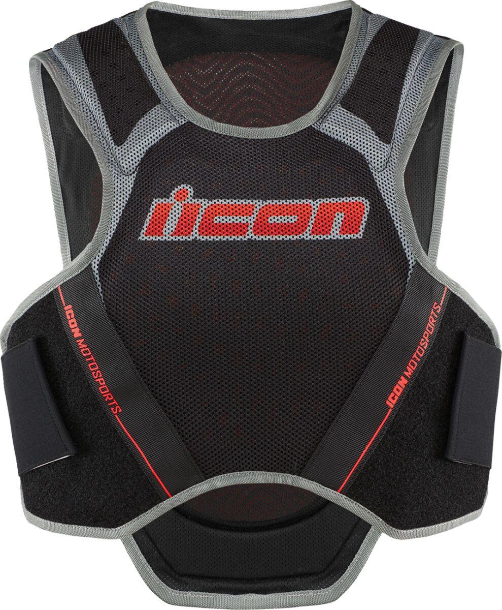 2702-0282 - Icon Field Armor Softcore Vest Medium - Black/Grey/Red