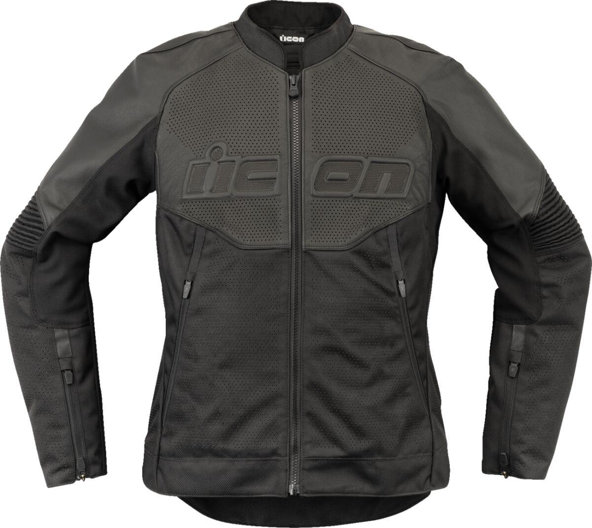 28131082 - Icon Womens Overlord3 Leather Jacket X-Small - Black