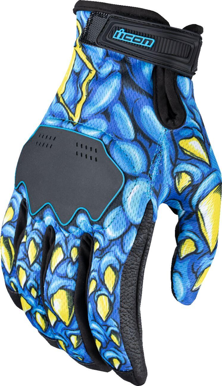 3301-4727 - Icon Hooligan Kryola Kreep Gloves 3X-Large - Black/Blue/Yellow