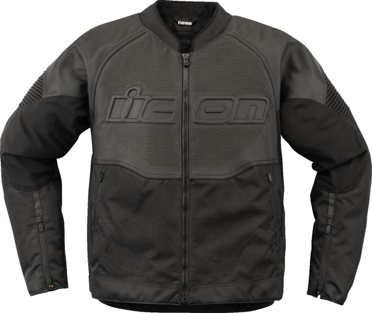 2810-4116 - Icon Overlord3 Leather Jacket XX-Large - Black