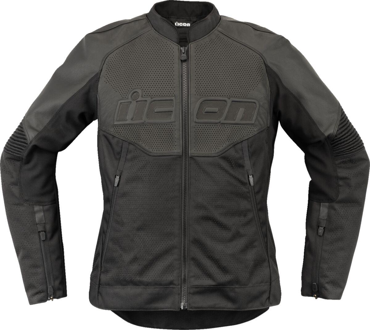 28131085 - Icon Womens Overlord3 Leather Jacket Large - Black