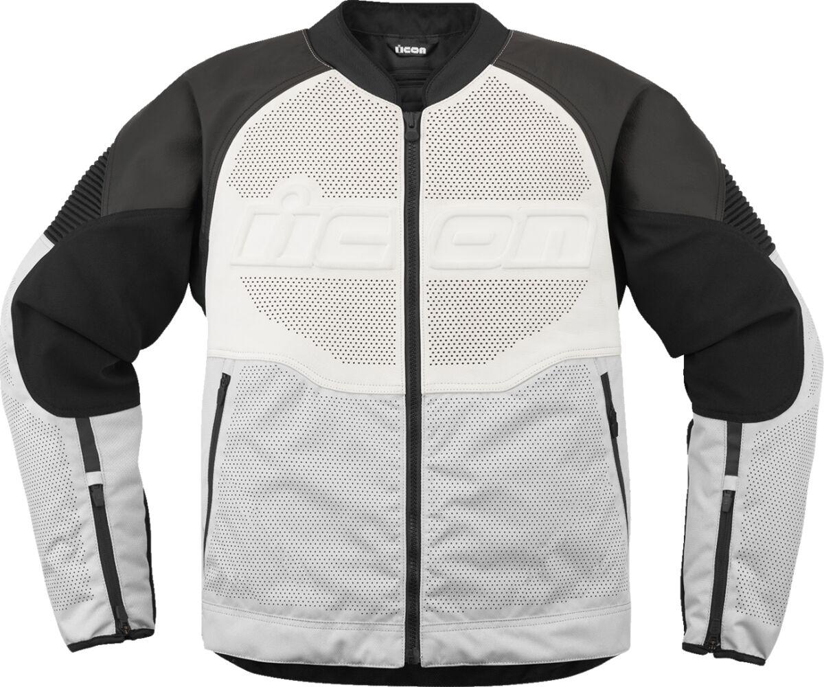 2810-4122 - Icon Overlord3 Leather Jacket XX-Large - Black/White