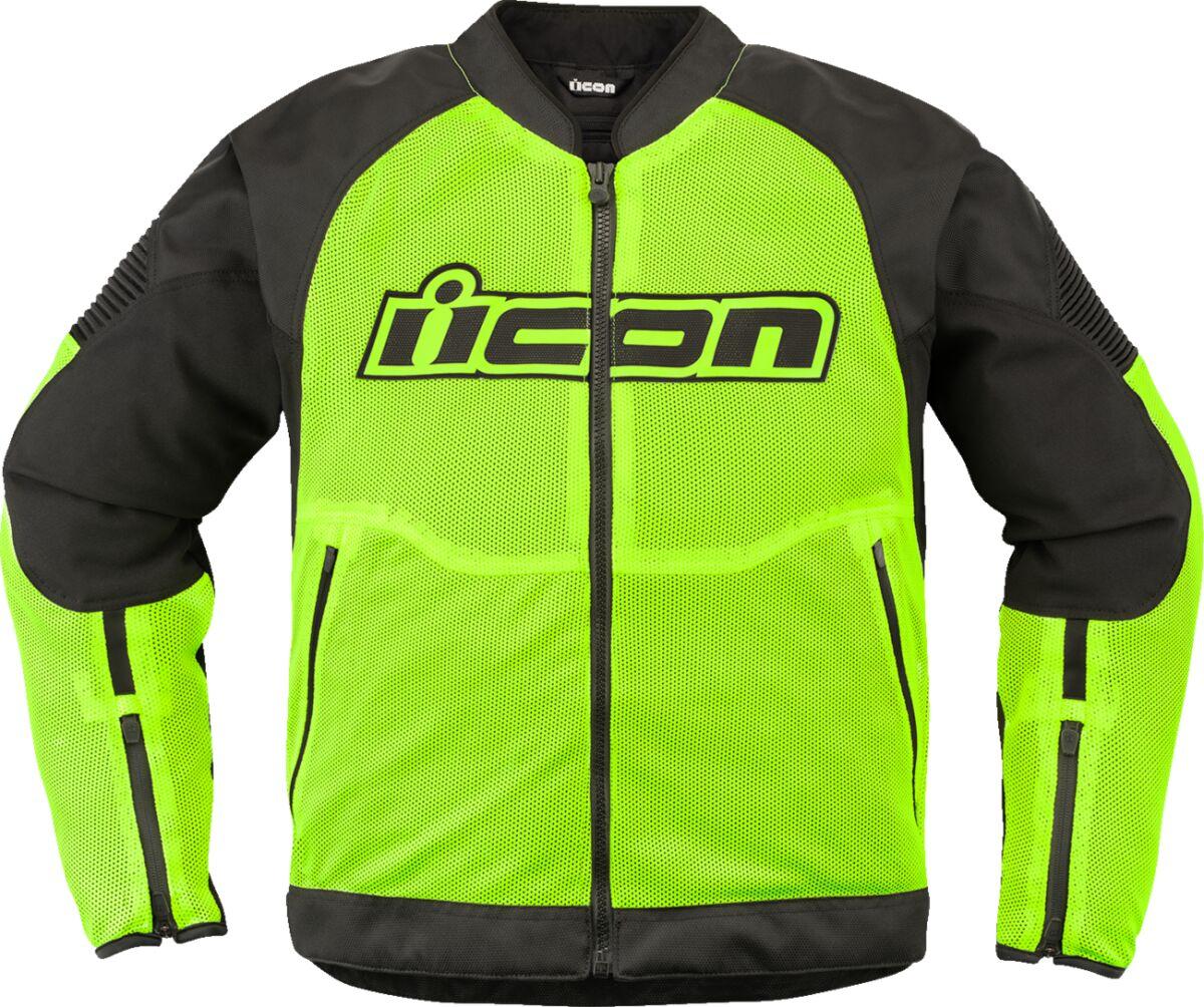 2820-6750 - Icon Overlord3 Mesh Jacket Large - Black/Hi-Vis Yellow