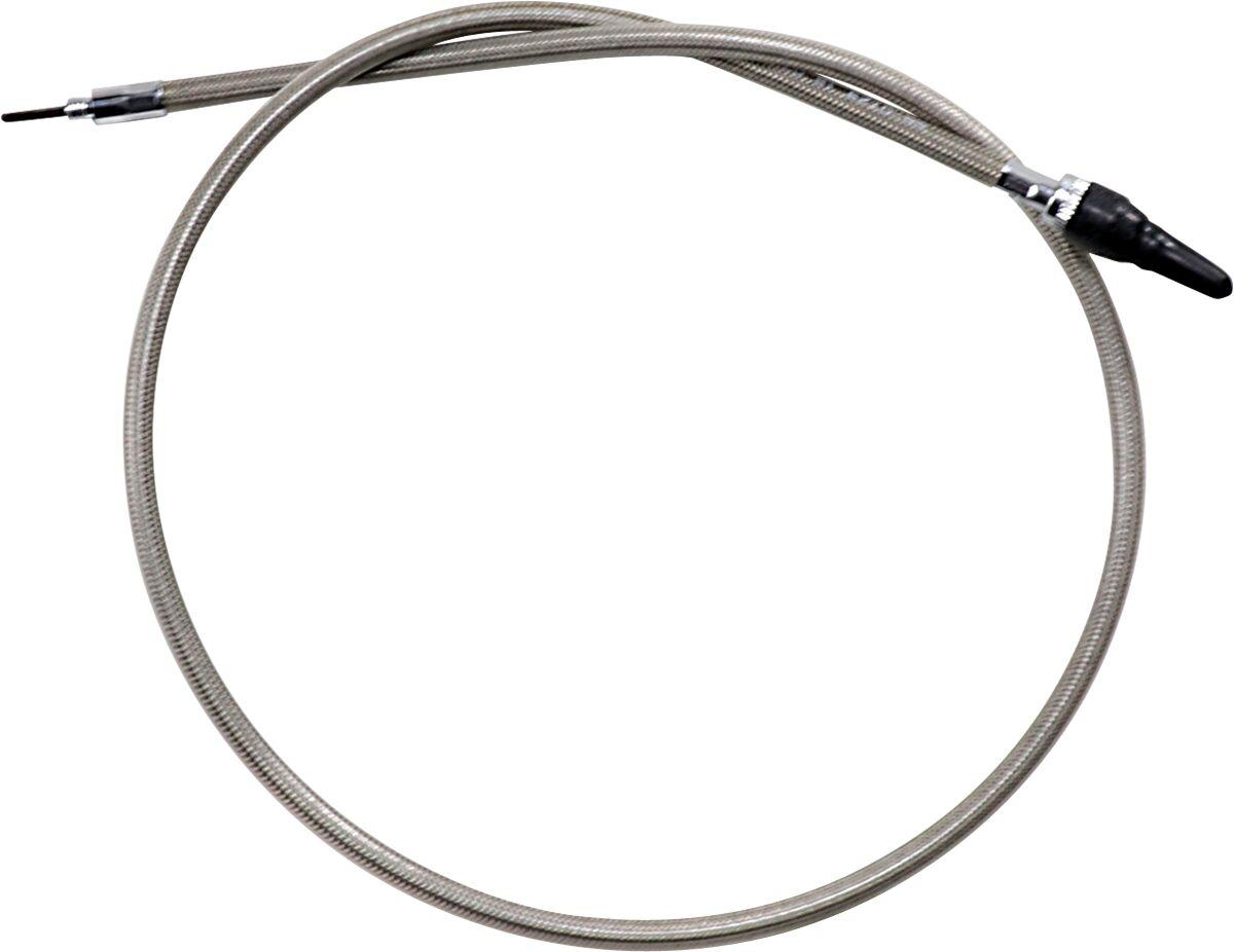 66-0129 - Motion Pro Armor Coat Braided Stainless Steel Speedometer Cable For Harley Davidson FLHT 1340 1987 - Chrome