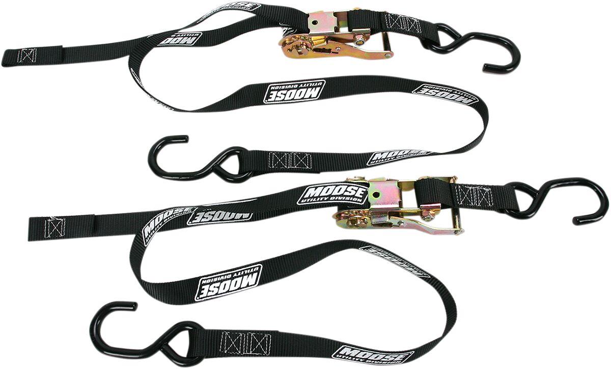 3920-0297 - Moose Racing Heavy Duty Ratchet Tie Down Straps Set (183cm) - Black