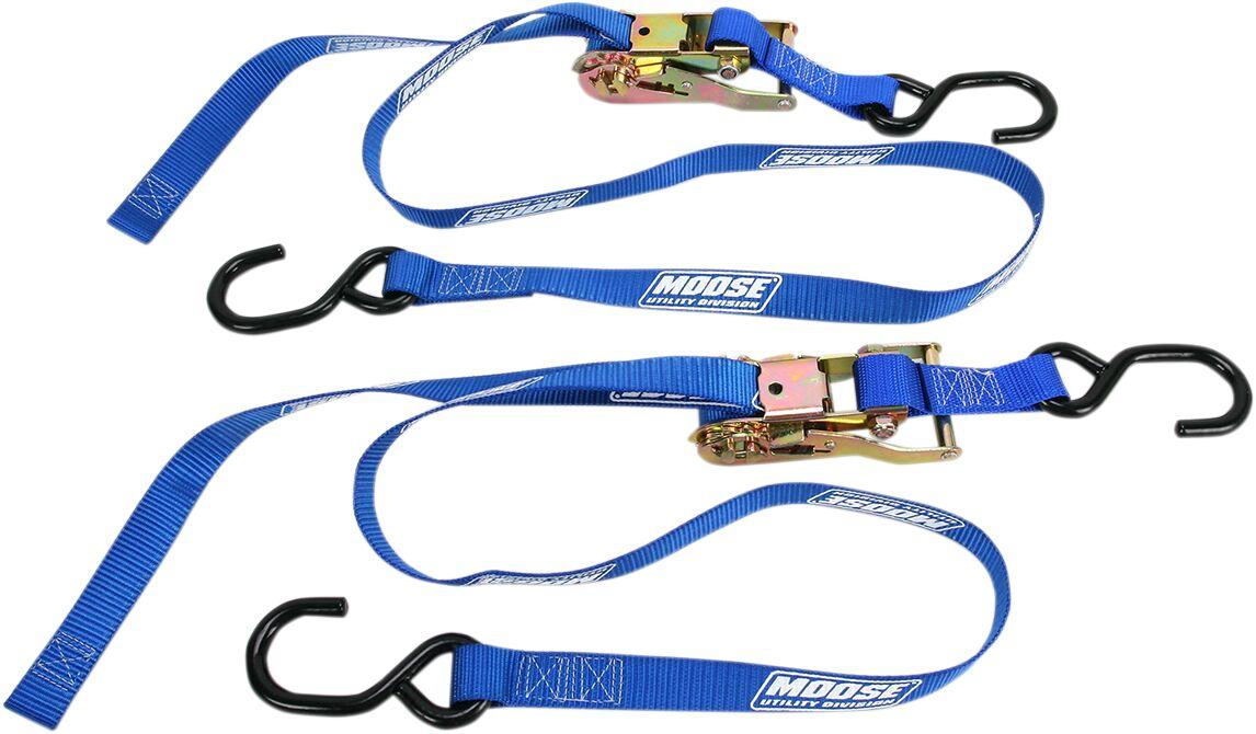 3920-0299 - Moose Racing Heavy Duty Ratchet Tie Down Straps Set (183cm) - Blue