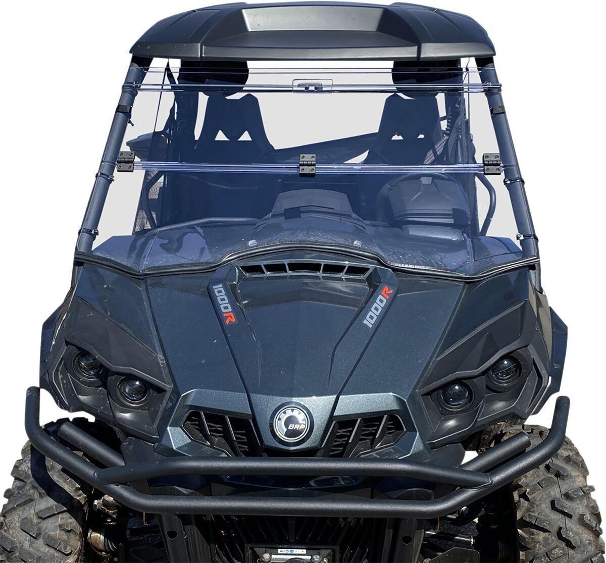V000269-12200M - Moose Racing Deluxe Full Folding Windshield For Can Am (BRP) Commander 1000 EFI 2011-2017 - Clear