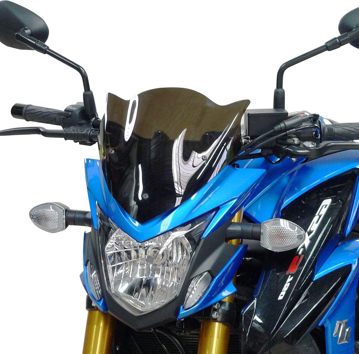 BS131RCFN - Bullster Windshield/Windscreen For Suzuki GSX-S 750 27 cm (10-5/8") - Black Smoke