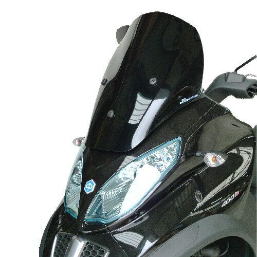 BP010SPFG - Bullster Windshield/Windscreen For Piaggio MP3 300 I.E. 2010-2016 51 cm (20") - Grey Smoke