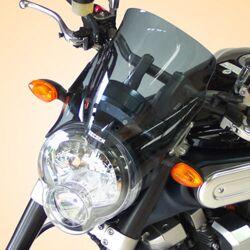 BY126HPFN - Bullster Windshield/Windscreen For Yamaha MT-01 1700 2005-2012 29 cm (11-1/2") - Black Smoke