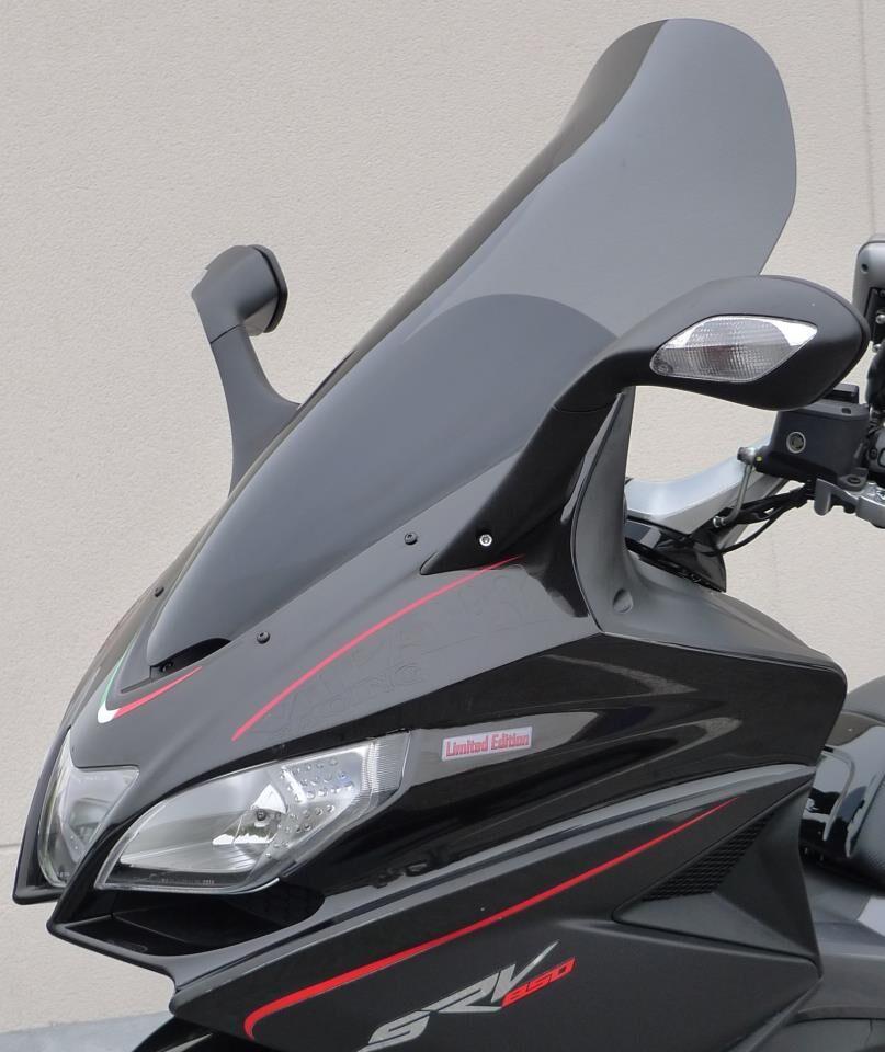 BA043HPFG - Bullster Windshield/Windscreen For Aprilia SRV 850 2012-2016 70 cm (27-1/2") - Grey Smoke