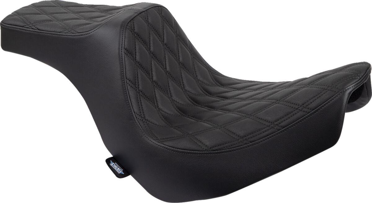 0802-1491 - Drag Specialties Predator III Seat For Harley Davidson FLSB 1750 2018-2021 Black Stitching Double Diamond - Black