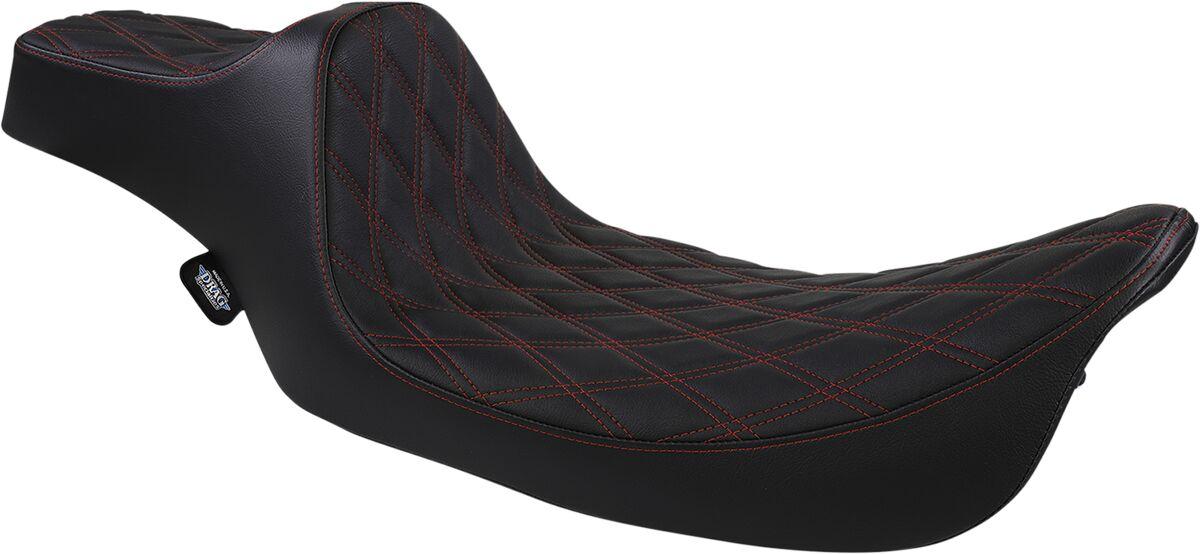 08011371 - Drag Specialties Extended Reach Predator III Double Diamond Seat For Harley Davidson FLHR 1340 1997-1998 - Black
