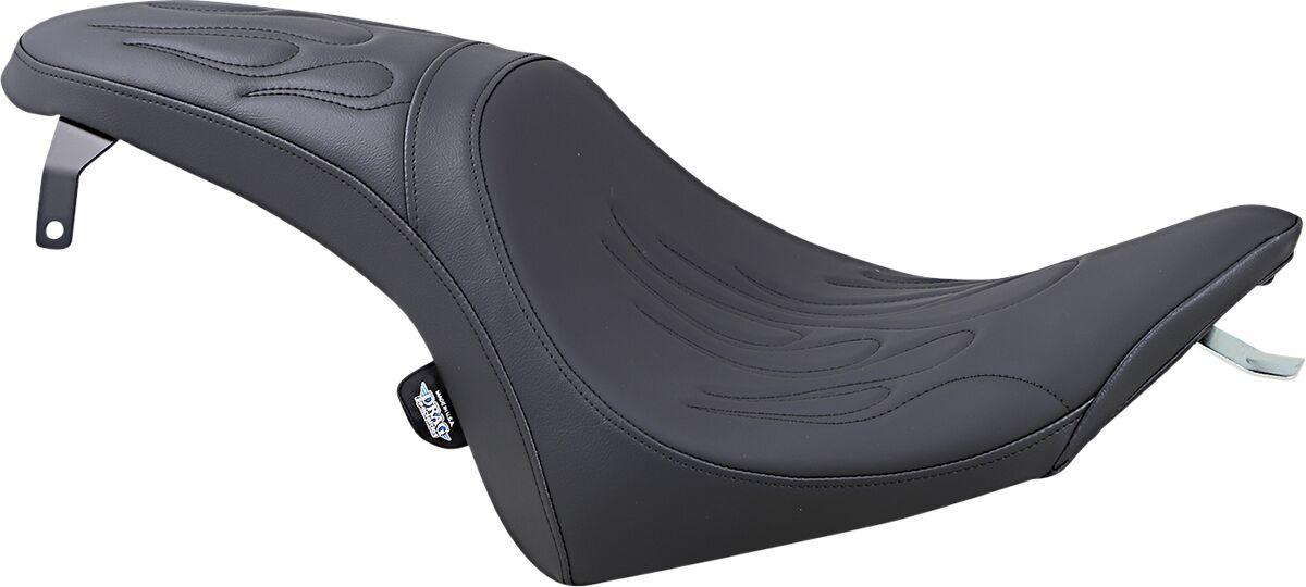 0810-1597 - Drag Specialties Predator Seat For Victory High-Ball 106 2012-2014 Flame Stitched - Black
