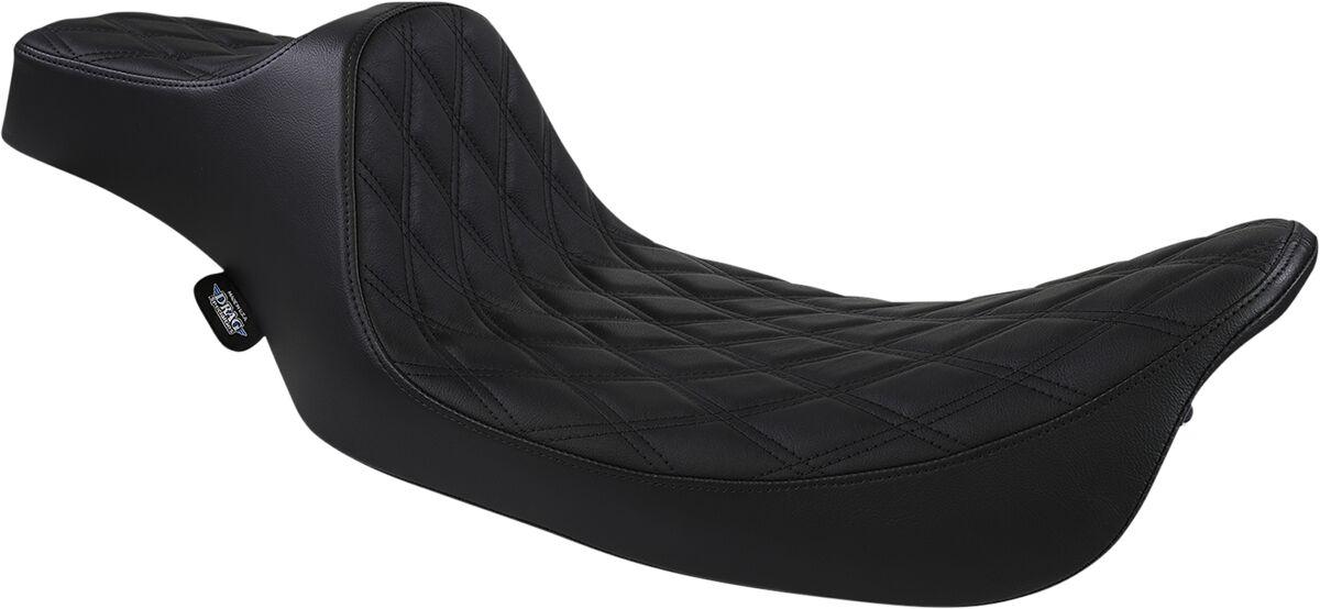08011369 - Drag Specialties Extended Reach Predator III Black Stitching Seat For Harley Davidson FLHR 1340 1997-1998 - Black