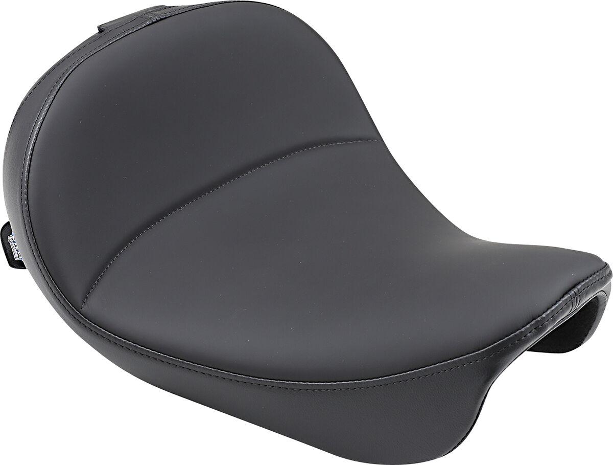 0803-0555 - Drag Specialties Solo Seat with EZ Glide II Backrest Option For Harley Davidson FLD 1690 2012-2013 Mild Stitched - Black