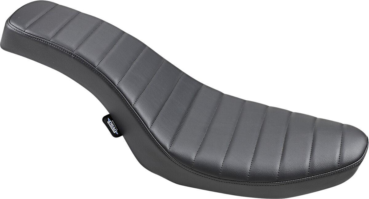 0805-0075 - Drag Specialties Classic Stitch Spoon-Style Seat For Harley Davidson FL 1200 1958-1977 - Black