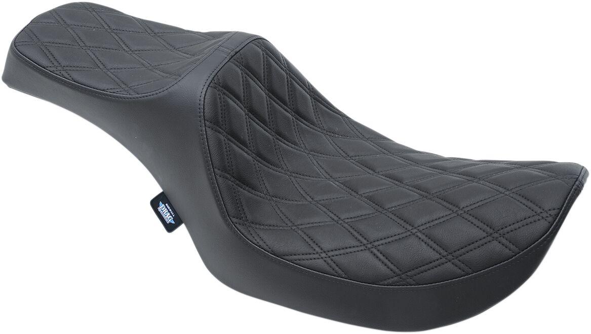 0805-0135 - Drag Specialties Predator III Seat For Harley Davidson FXR 1340 1986-1994 Black Stitching Double Diamond - Black