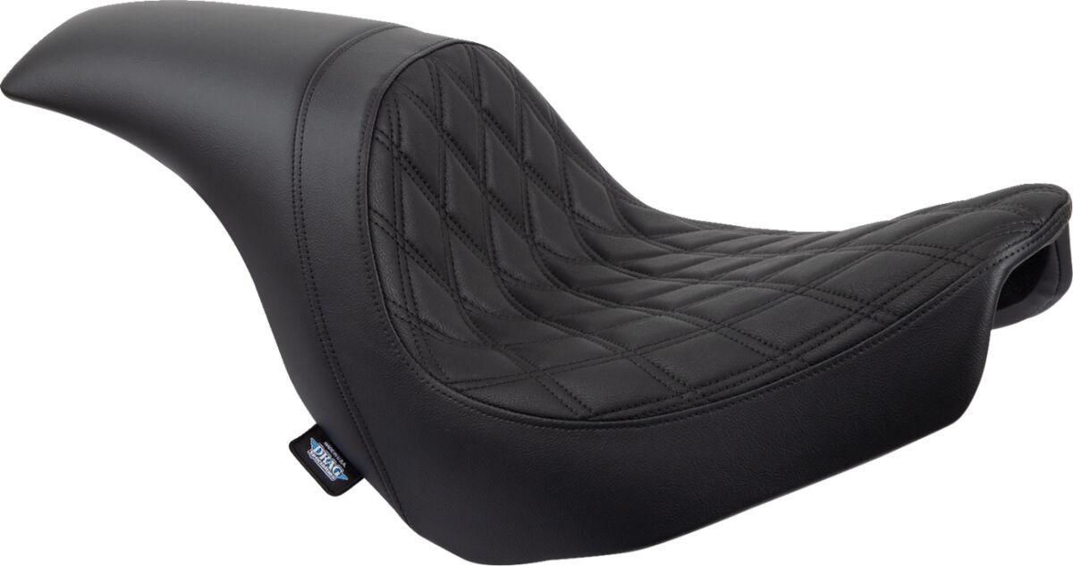 0802-1517 - Drag Specialties Predator Seat For Harley Davidson FLSB 1750 2018-2021 Black Stitching Double Diamond - Black
